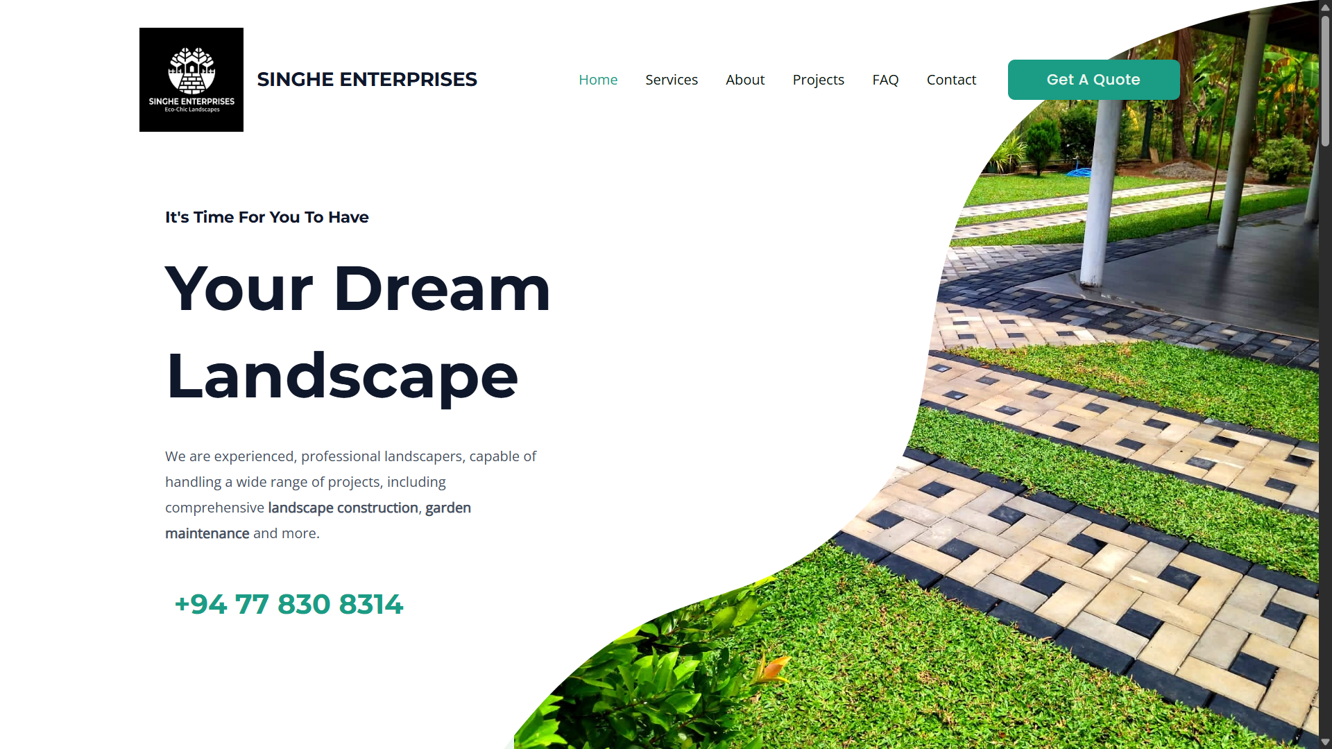 Singhe Landscaping Landing Page
